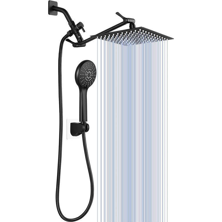Alsons White 3-Position Wall Mount Shower Head – 5 Inch Round, Brass Fitting, 2.5 GPM